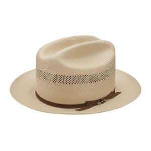 Stetson Natural Straw Panama Hat with Brown Band